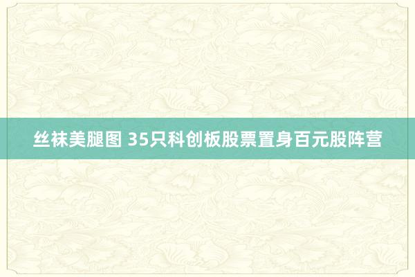丝袜美腿图 35只科创板股票置身百元股阵营