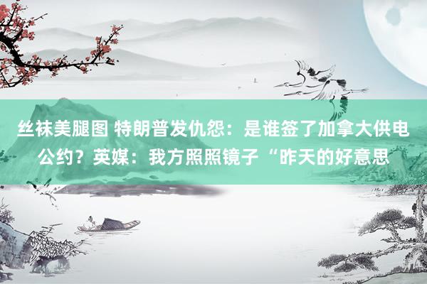 丝袜美腿图 特朗普发仇怨：是谁签了加拿大供电公约？英媒：我方照照镜子 “昨天的好意思
