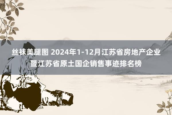 丝袜美腿图 2024年1-12月江苏省房地产企业暨江苏省原土国企销售事迹排名榜