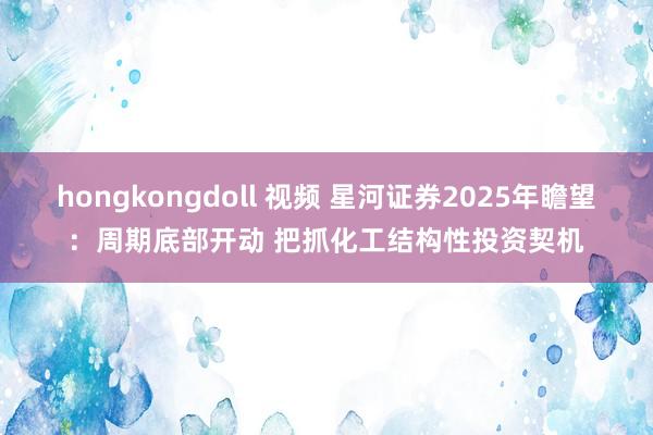 hongkongdoll 视频 星河证券2025年瞻望：周期底部开动 把抓化工结构性投资契机