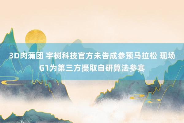 3D肉蒲团 宇树科技官方未告成参预马拉松 现场G1为第三方摄取自研算法参赛